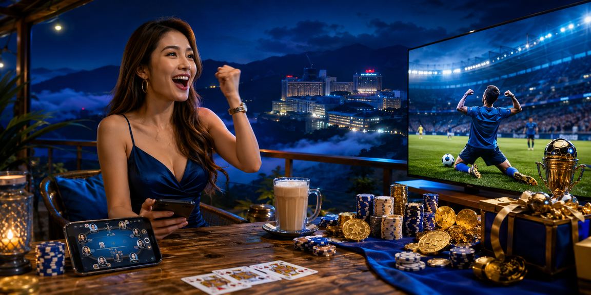 Pertaruhan poker dan permainan meja dalam persekitaran kasino unggul